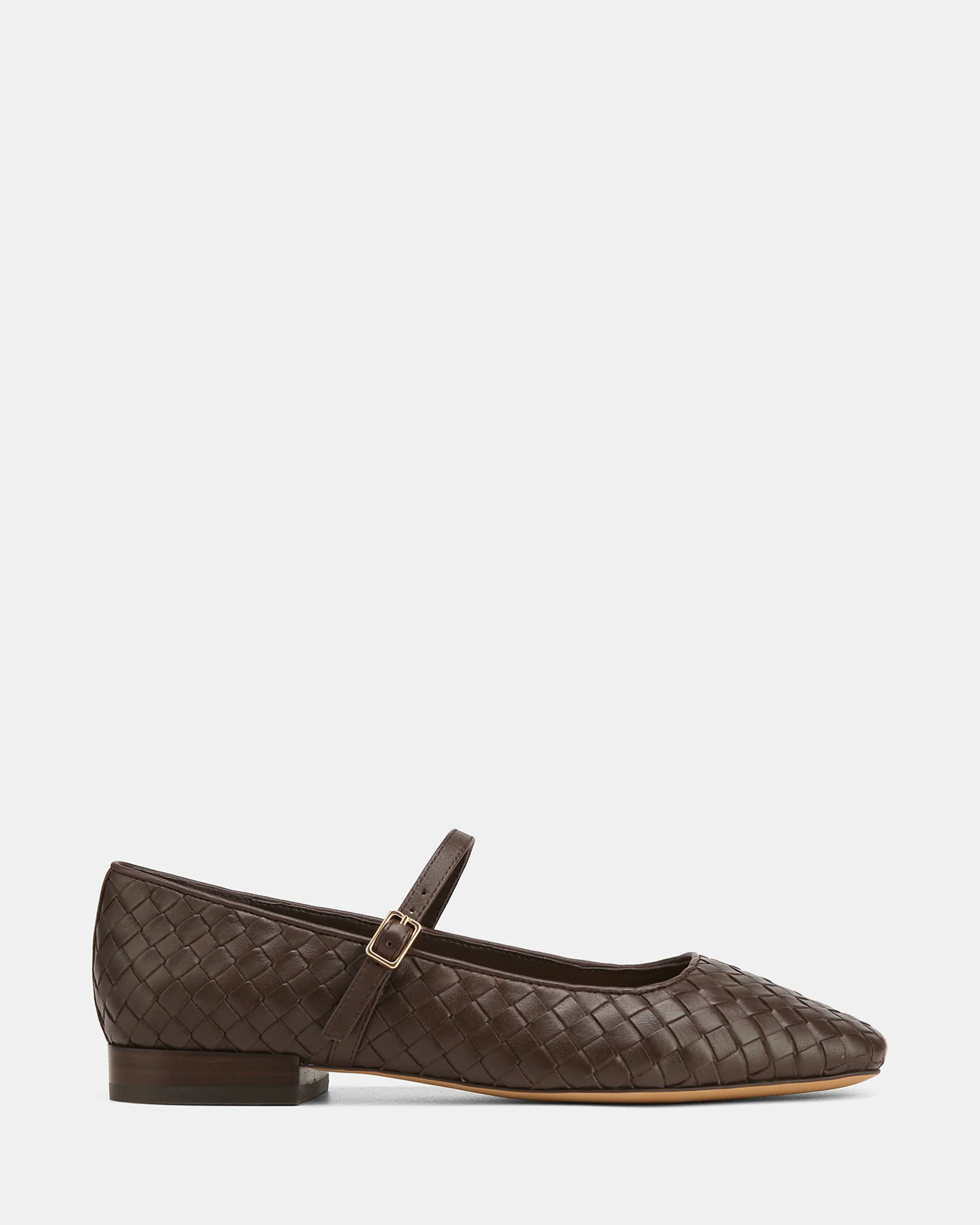 Annie Chocolate Woven Leather Mary Jane