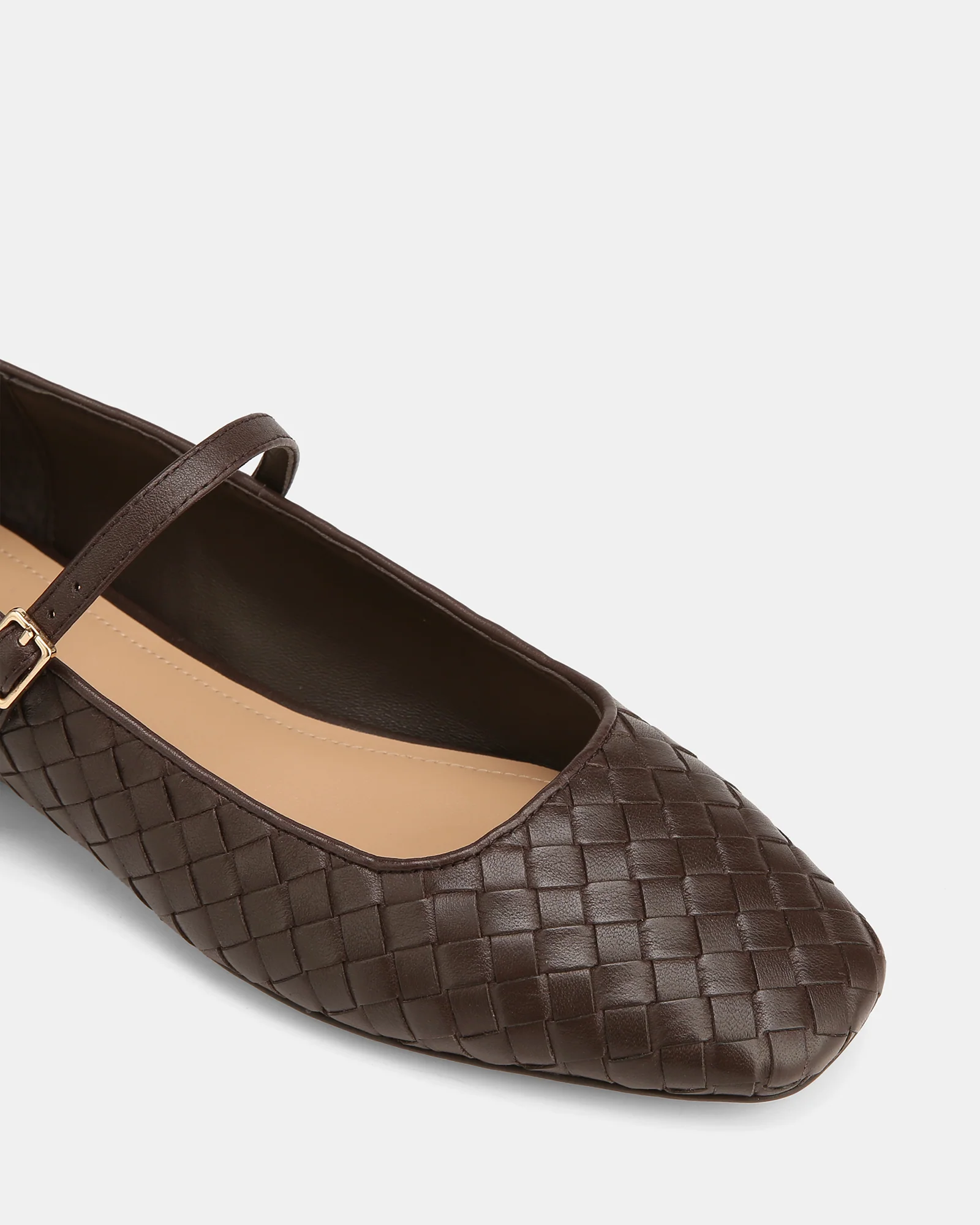 Annie Chocolate Woven Leather Mary Jane - Image 3