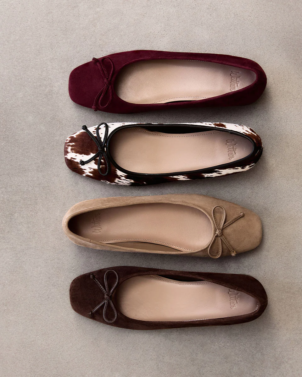 Armenia Berry Suede Leather Ballet Flat - Image 2
