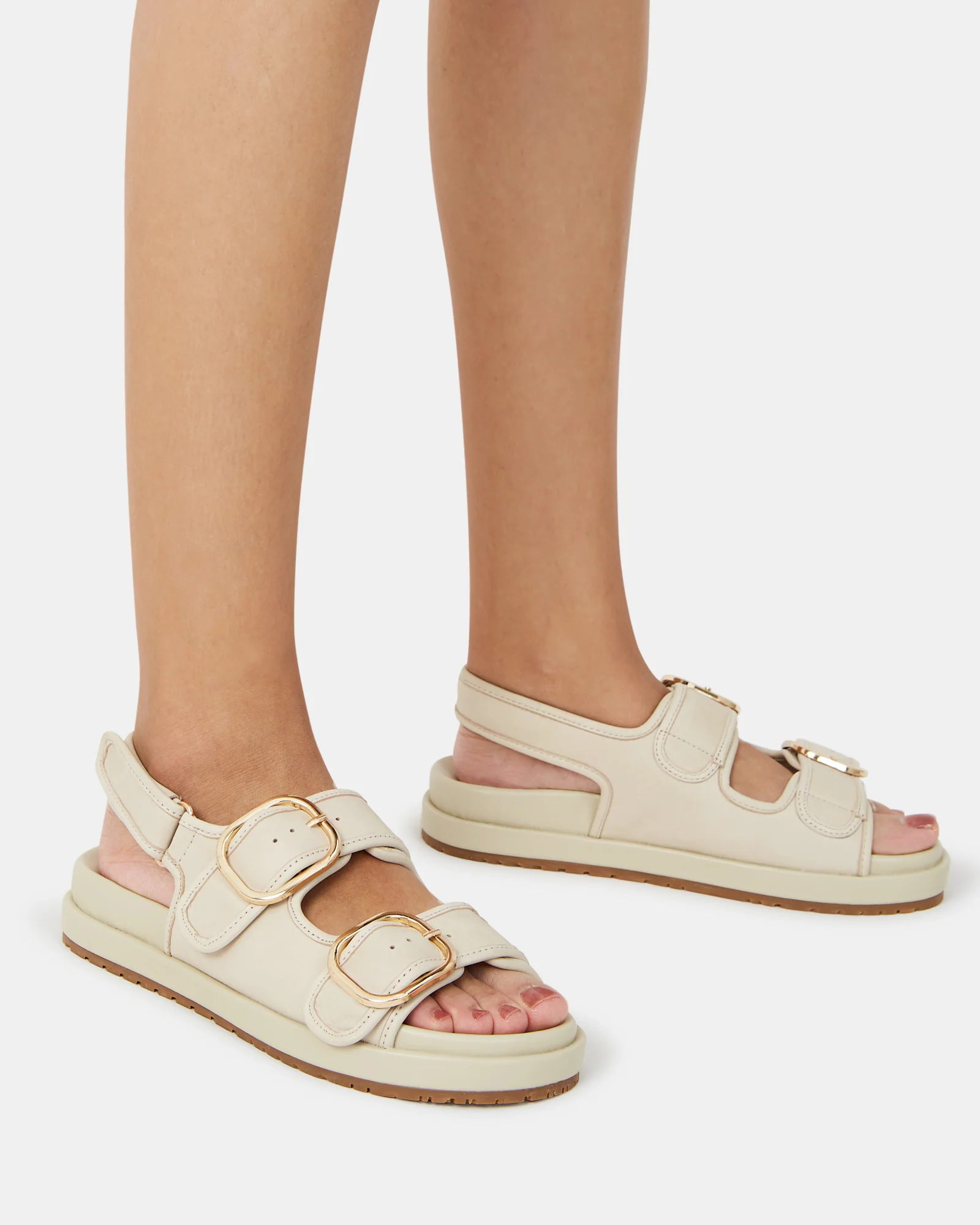 Atticus Vintage Ivory Pebble Leather Flatform - Image 7