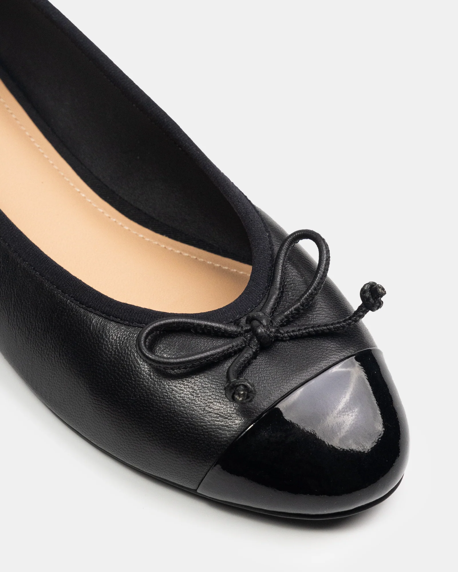 Avah Black Premium Leather Ballet Flat - Image 3
