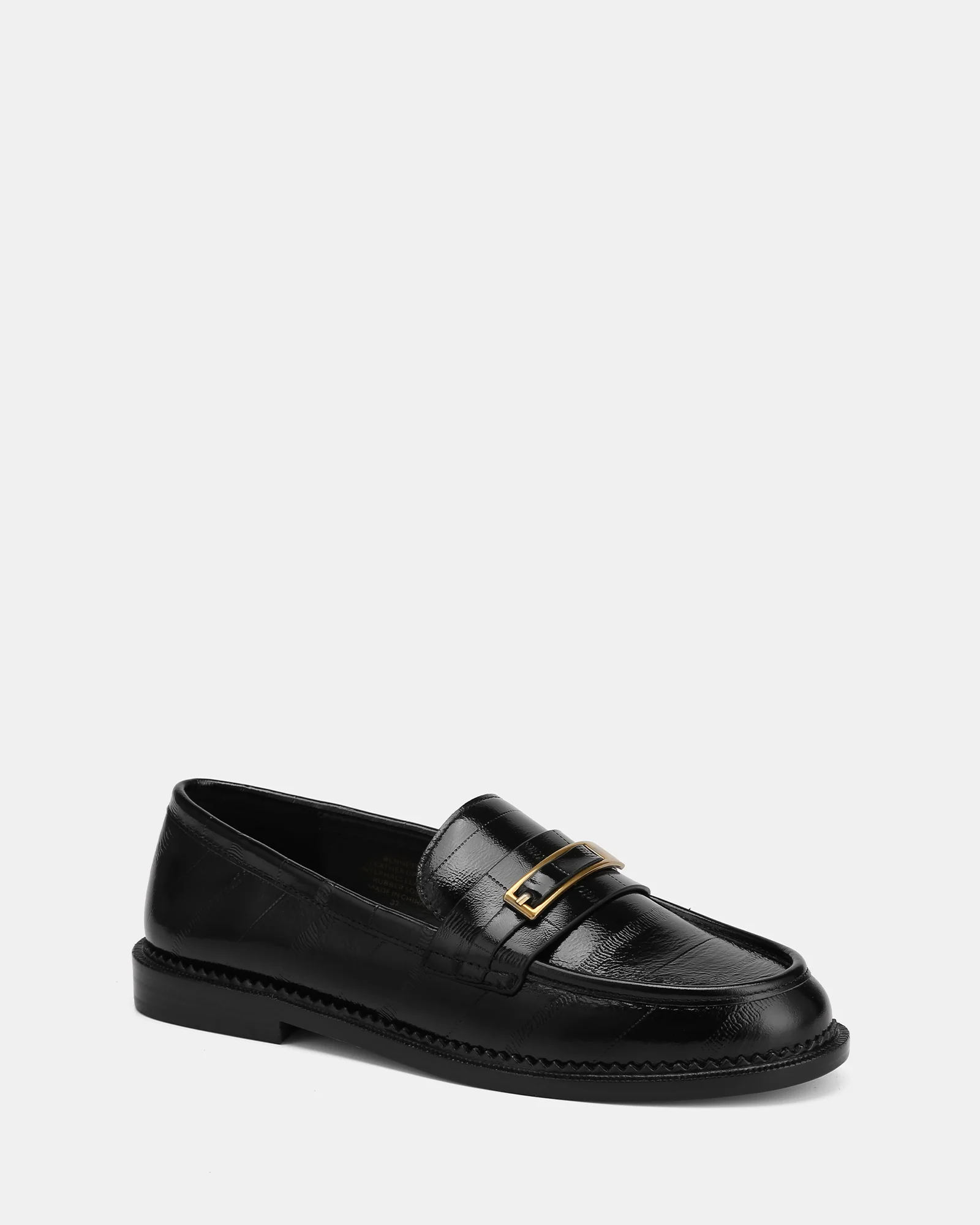 Bennett Black Croc Embossed Leather Loafers - Image 2