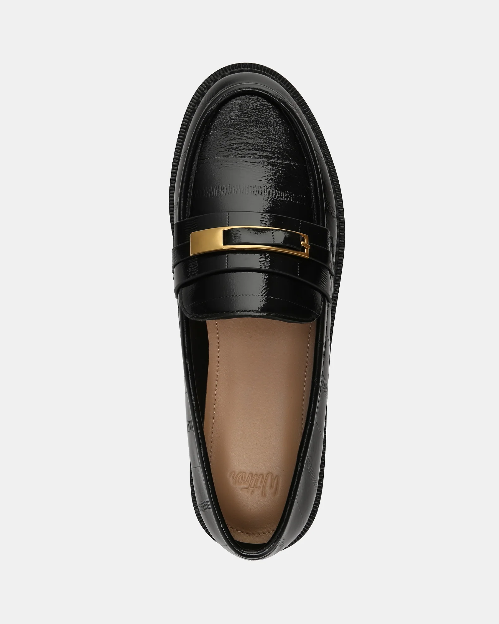Bennett Black Croc Embossed Leather Loafers - Image 5