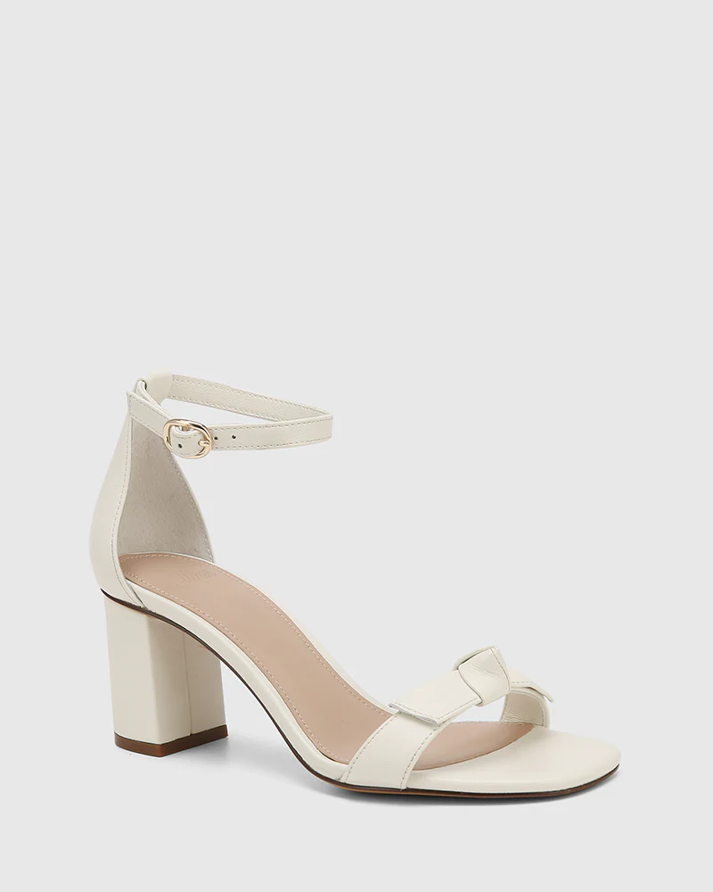 Calliope Off White Leather Block Heel - Image 2