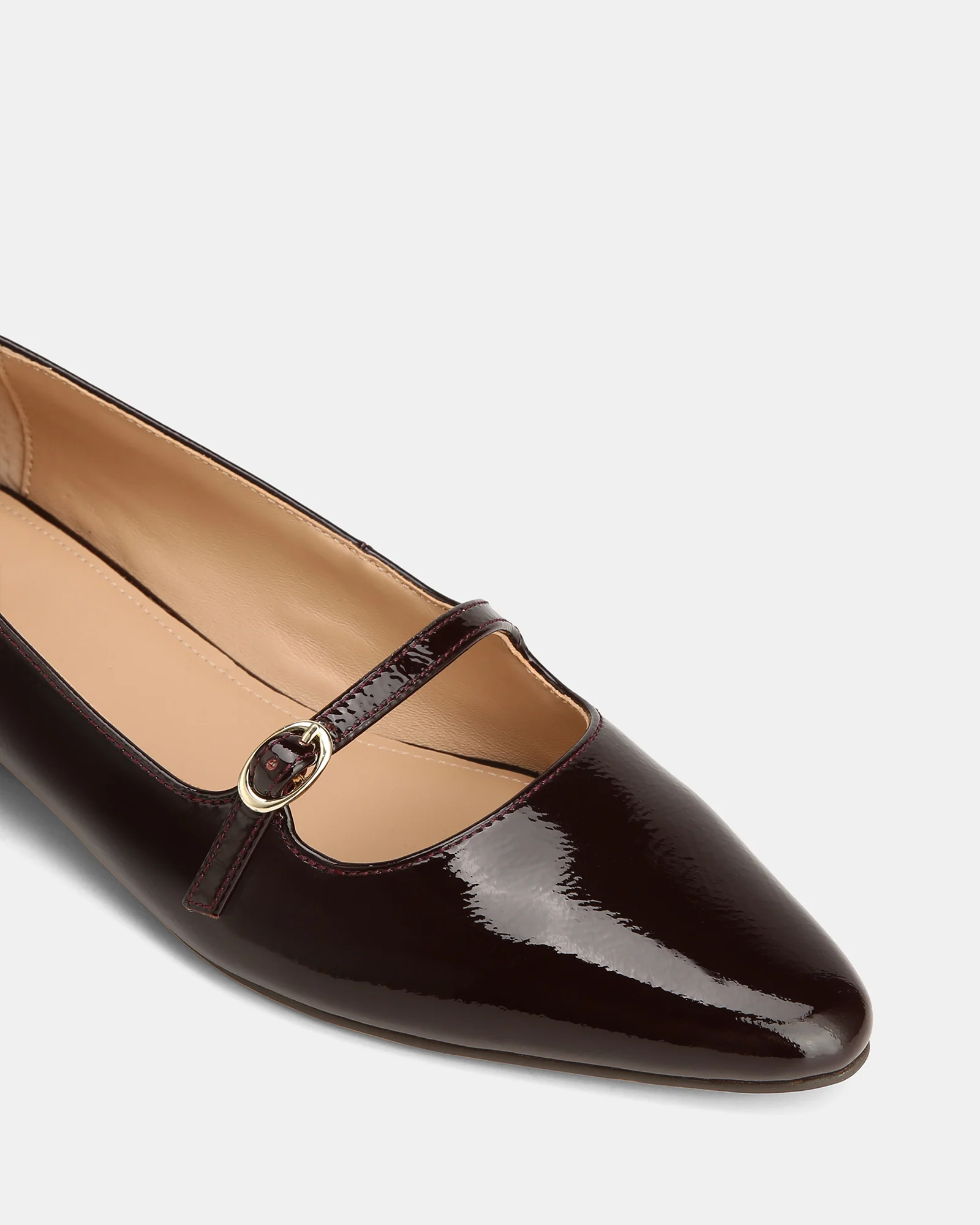 Carina Raisin Patent Leather Pointed Ballet Flat - Image 3