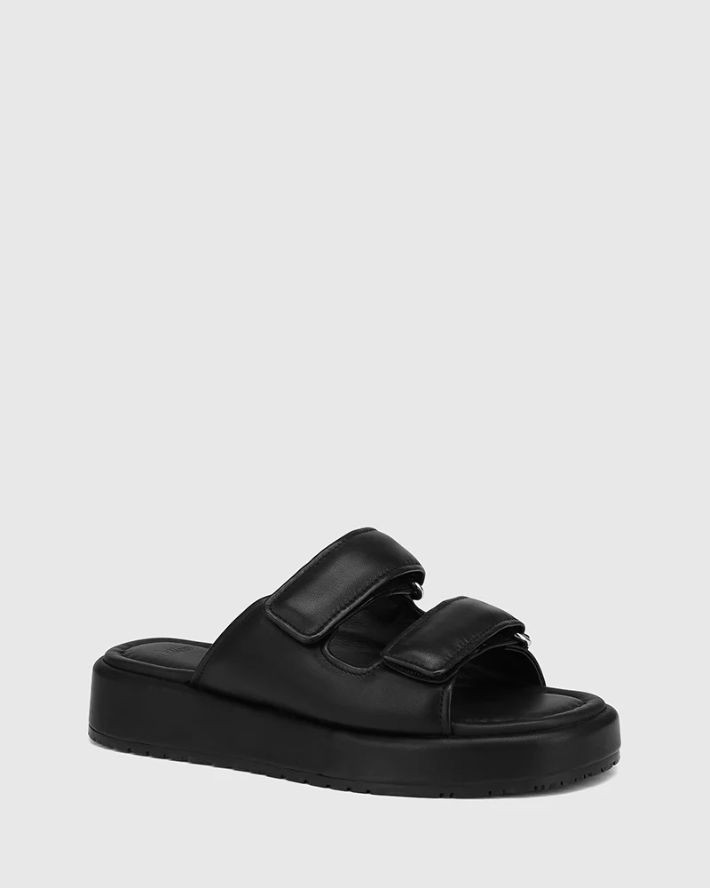 Codi Black Leather Flatform - Image 2