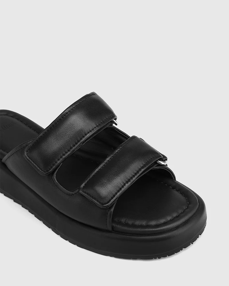 Codi Black Leather Flatform - Image 3