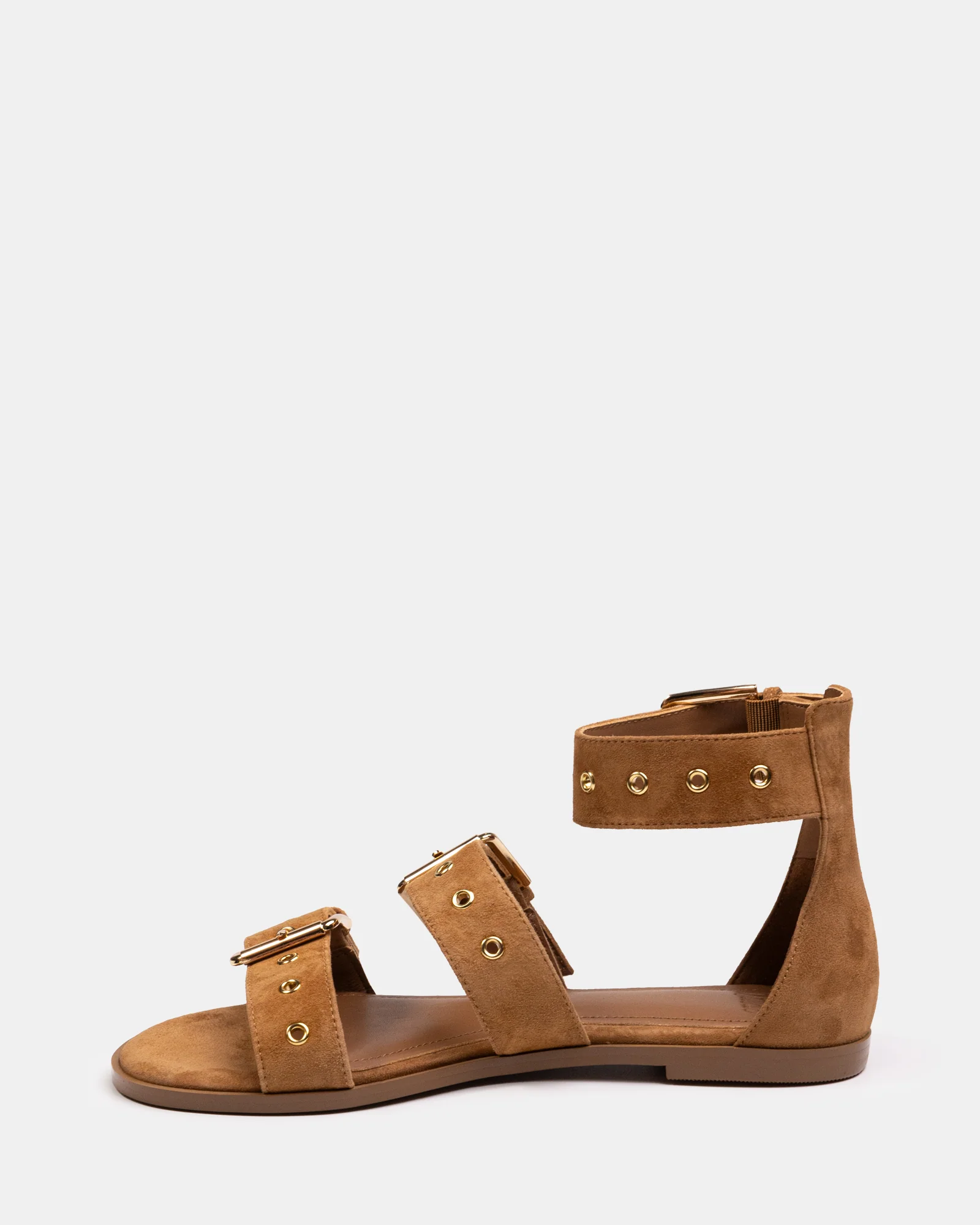 Elyssa Burnt Almond Suede Leather Sandal - Image 6