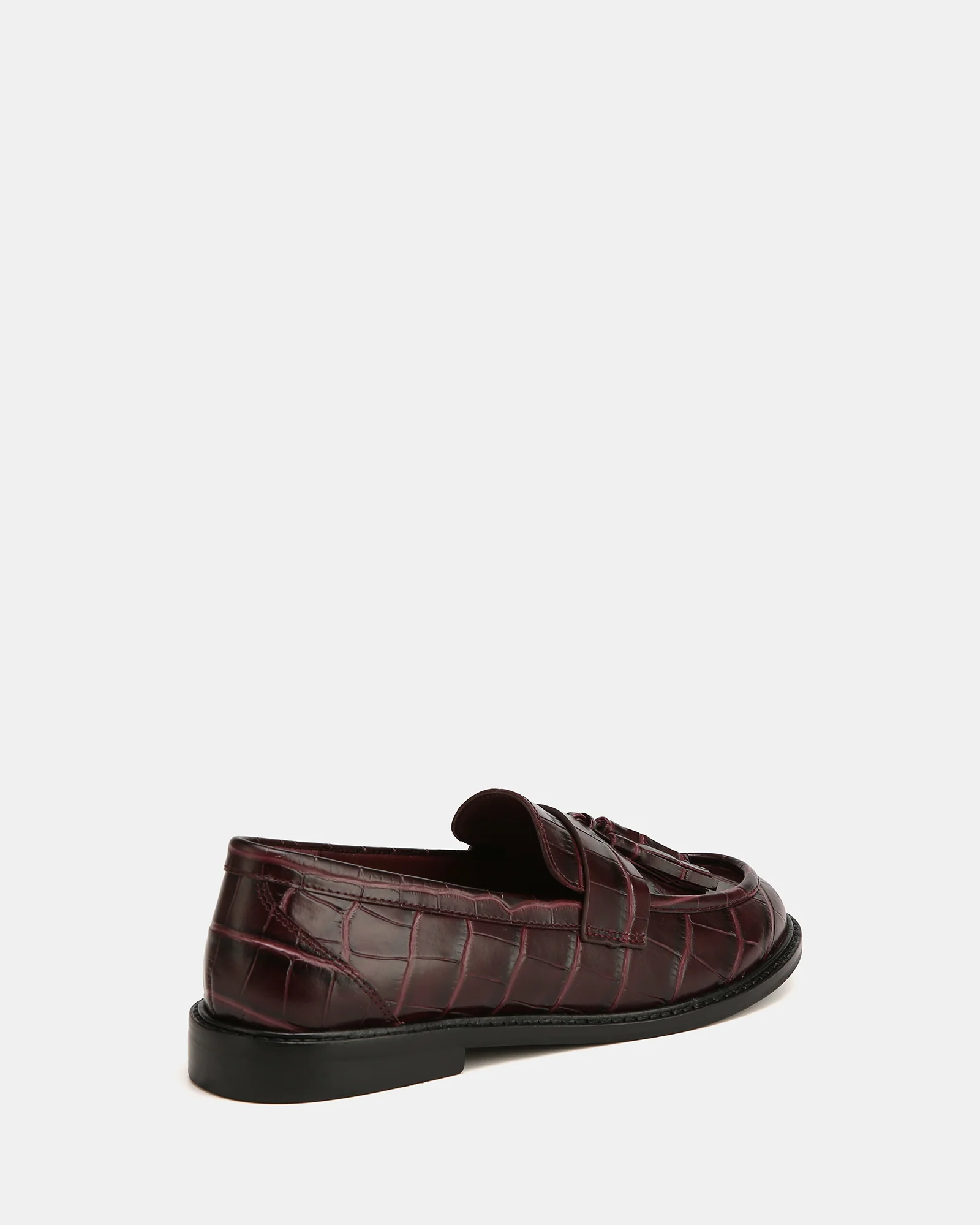 Evelyn Raisin Croc Embossed Leather Loafer - Image 4