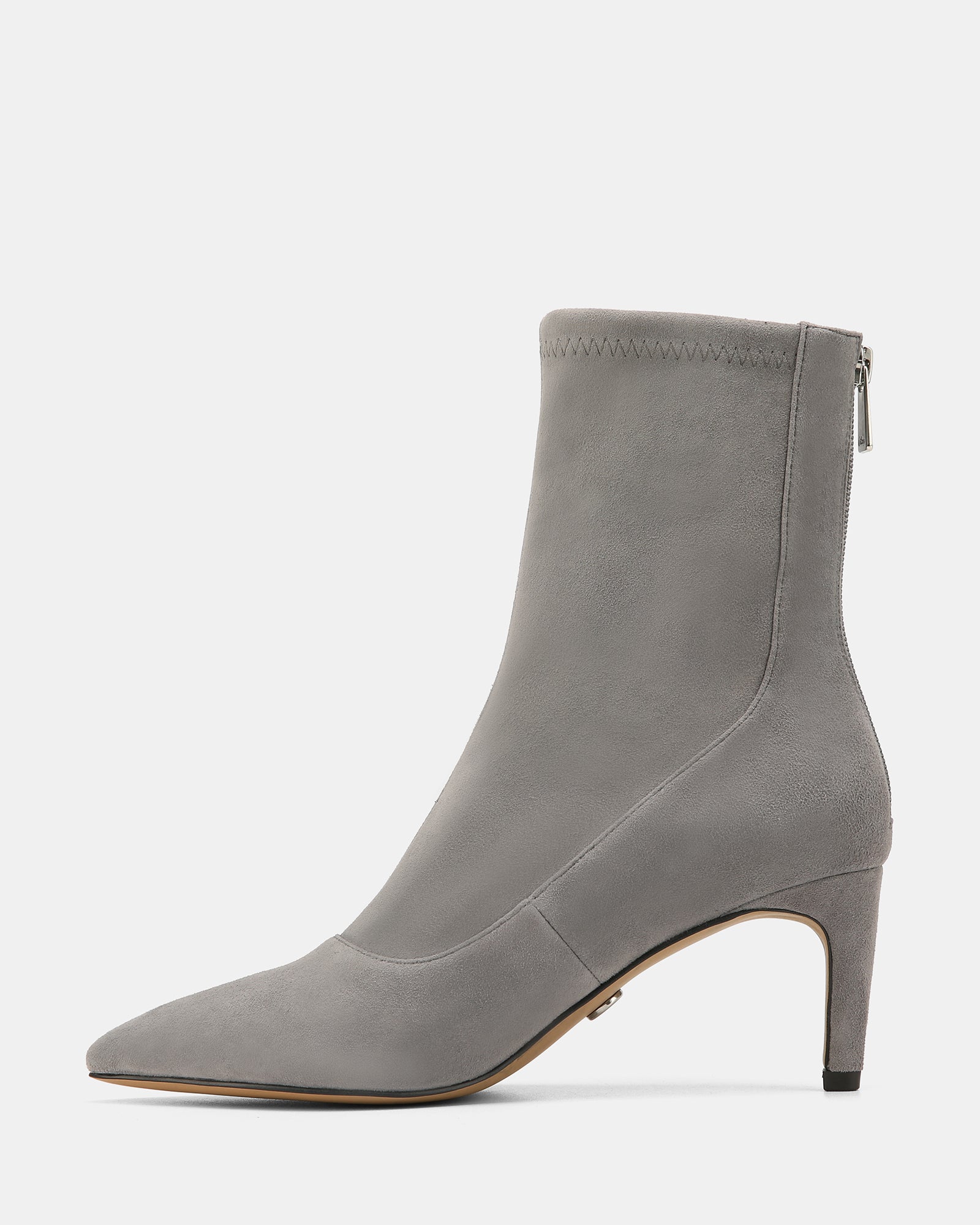 Felix Cement Grey Stretch Suede Leather Ankle Boot - Image 7
