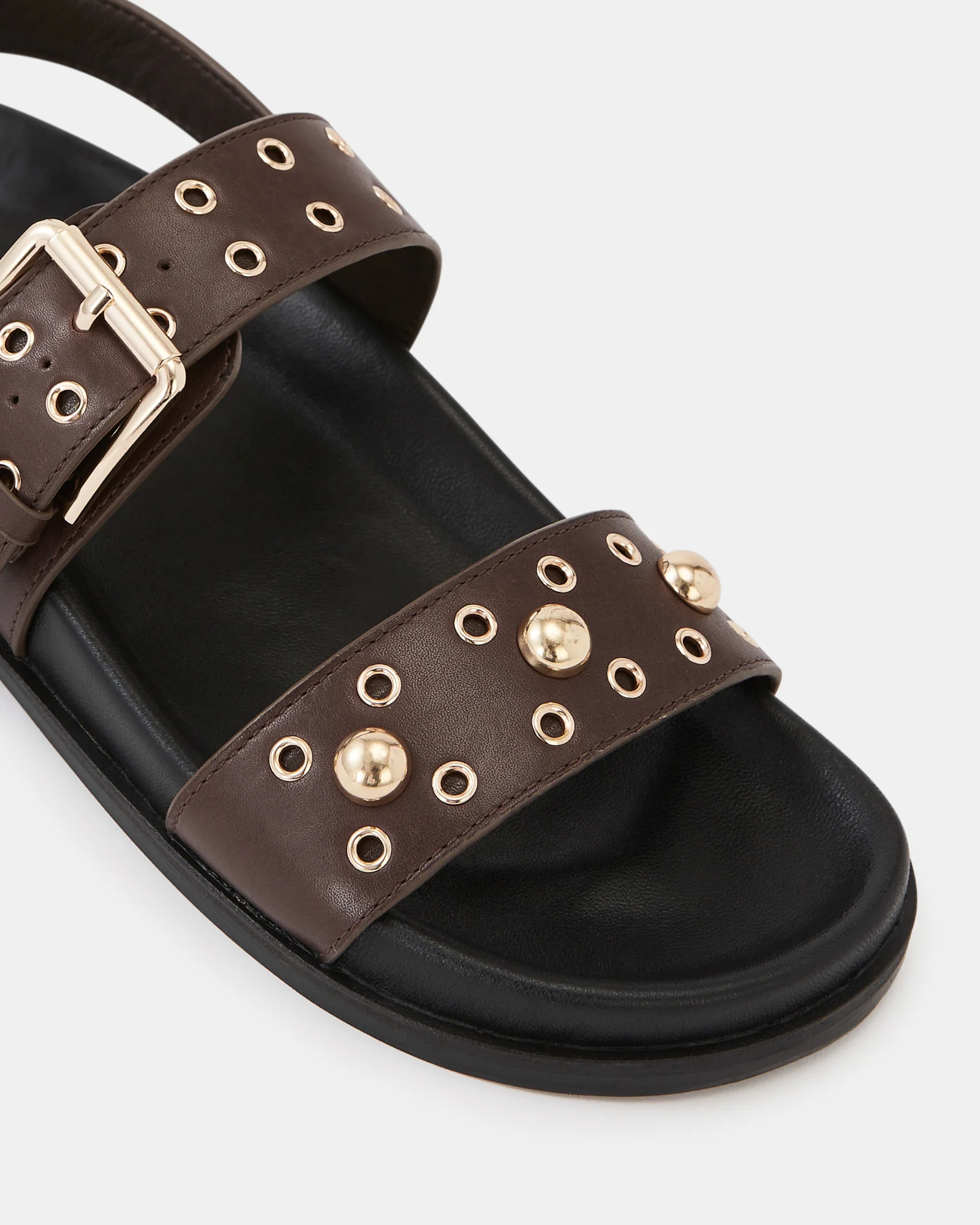 Fifi Espresso Suede Leather Flatform Sandal - Image 3