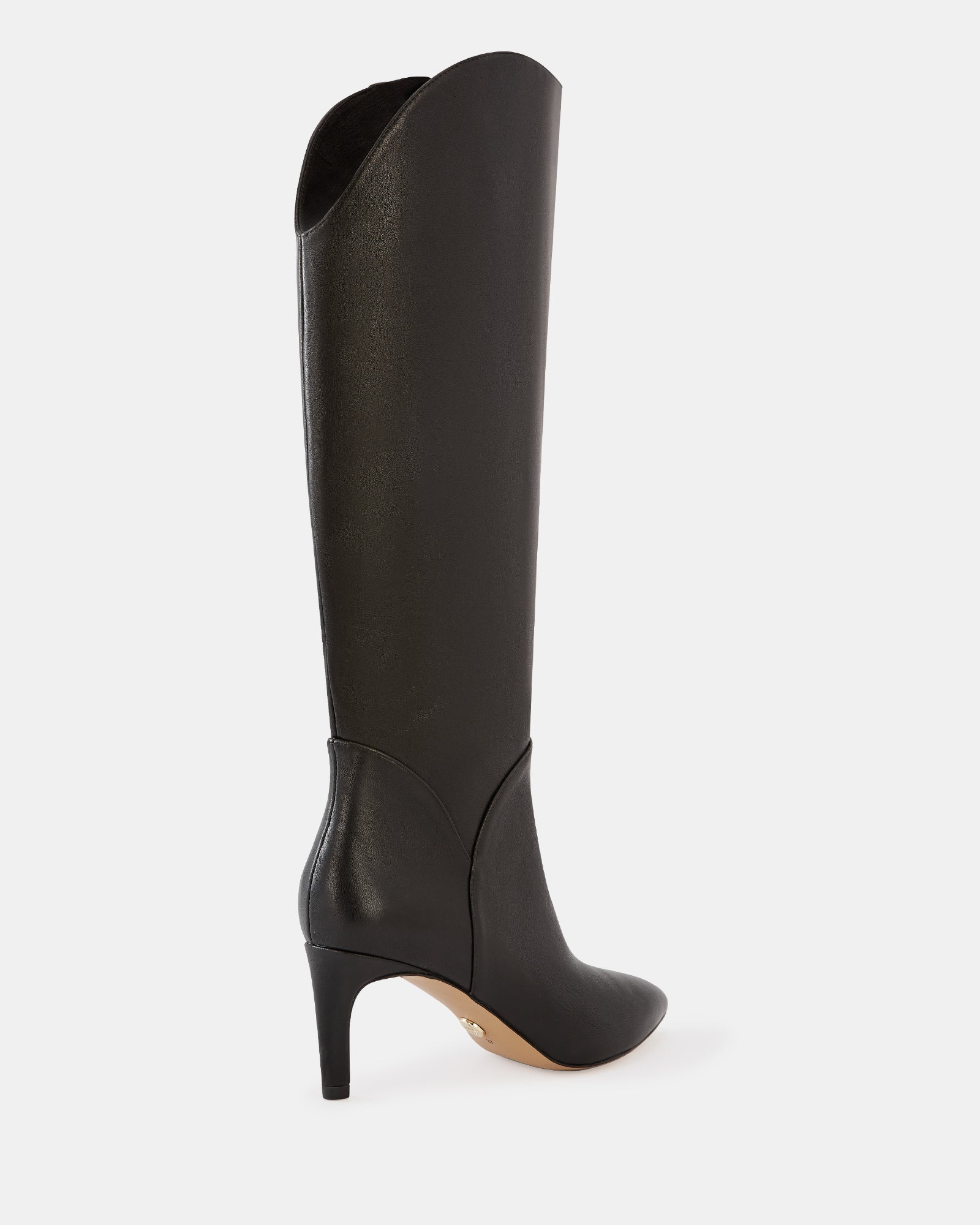 Freda Black Leather Knee High Boot - Image 4
