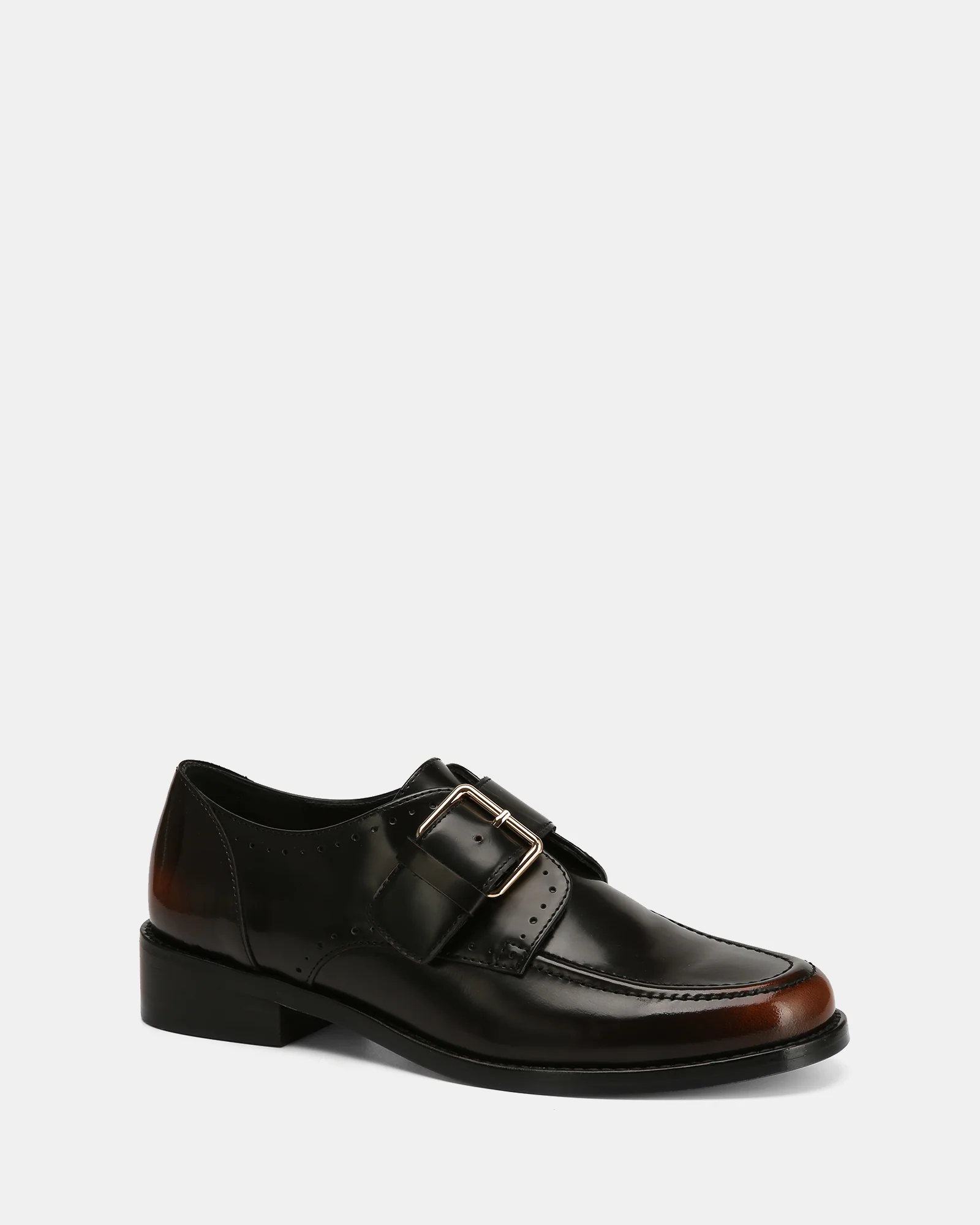 Fredi Dark Brown Leather Monk Strap Loafer - Image 3