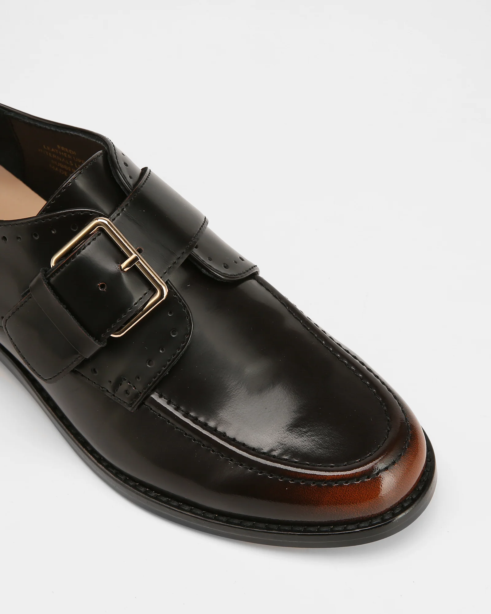 Fredi Dark Brown Leather Monk Strap Loafer - Image 4