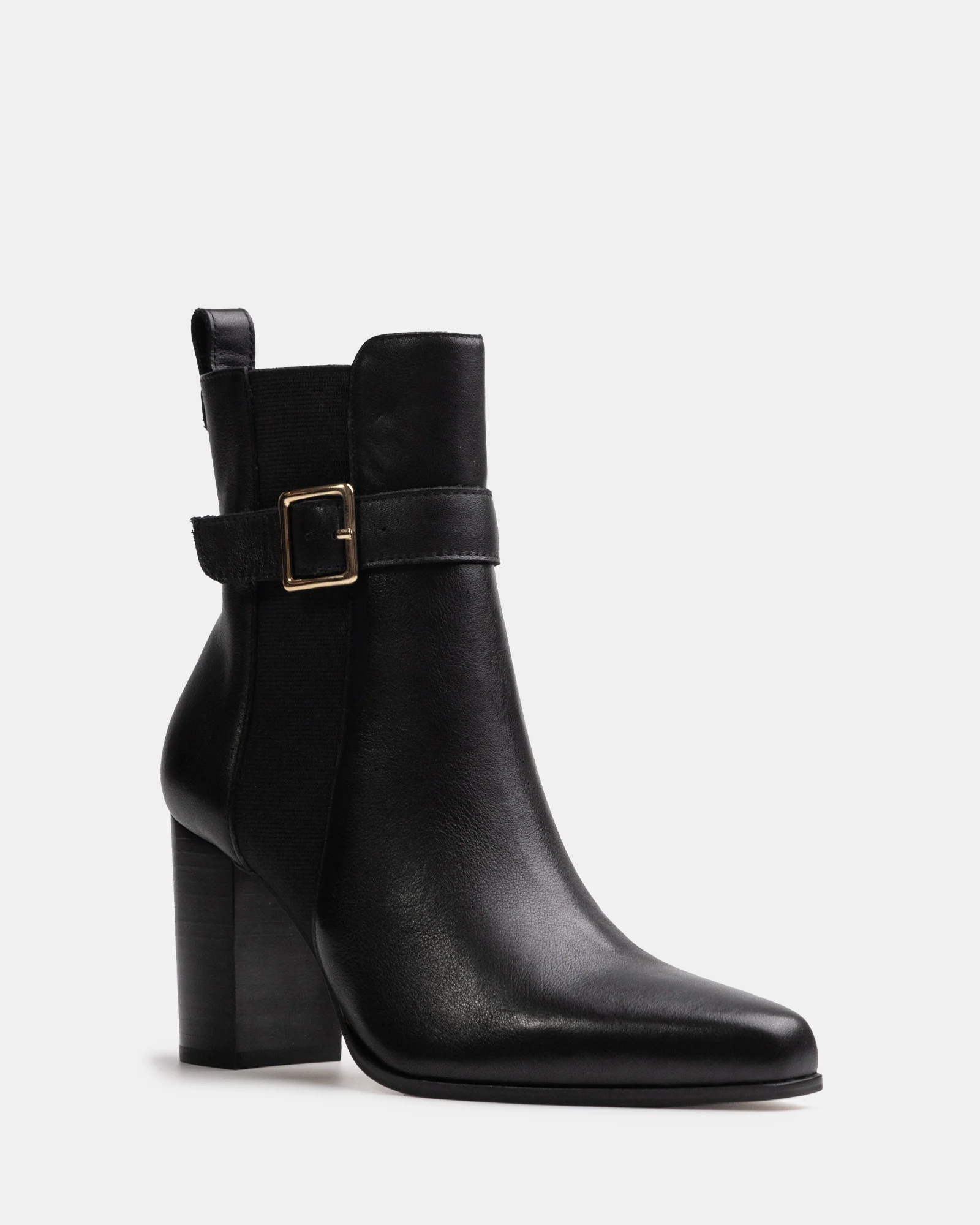 Holli Black Leather Ankle Boot - Image 2