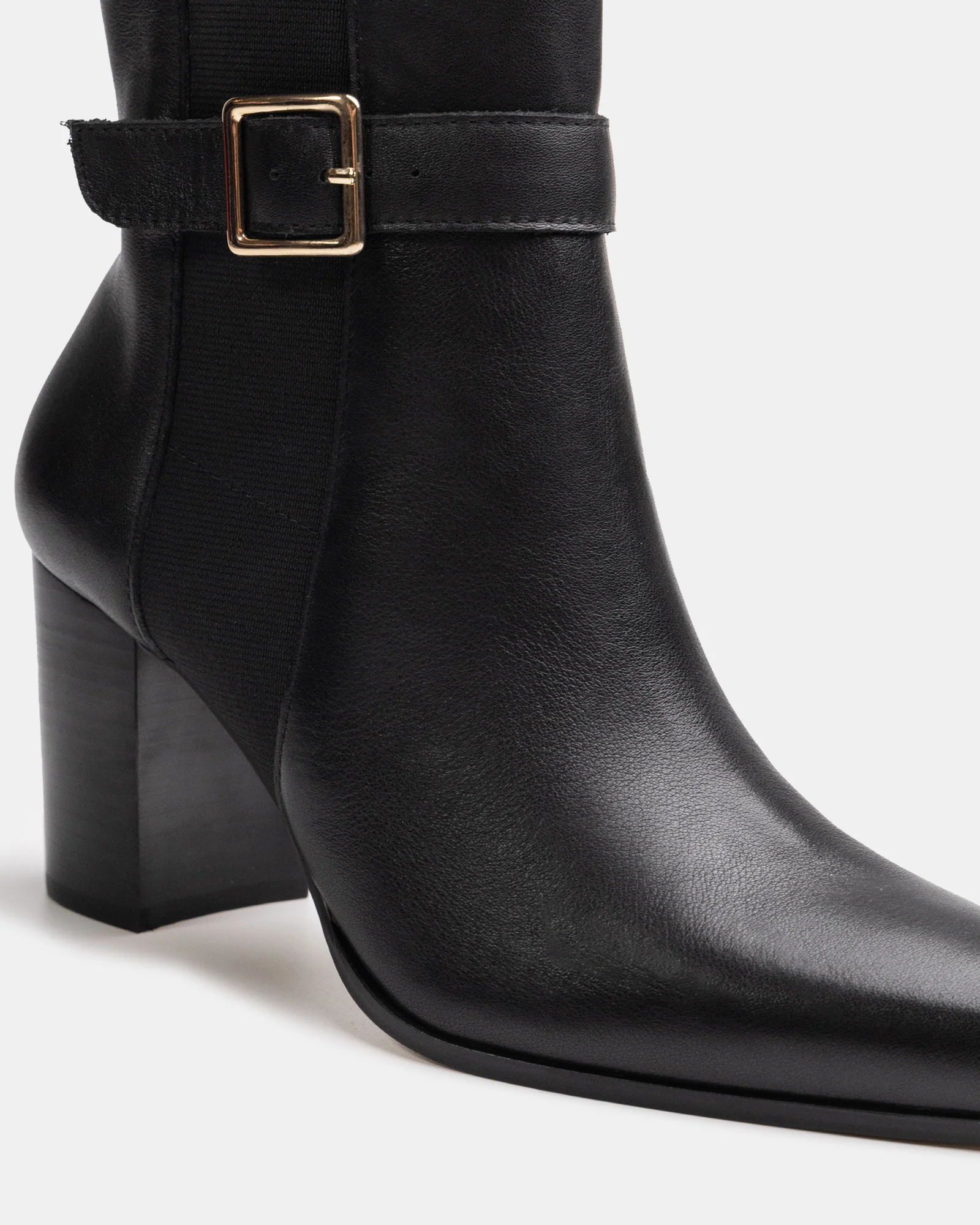 Holli Black Leather Ankle Boot - Image 3
