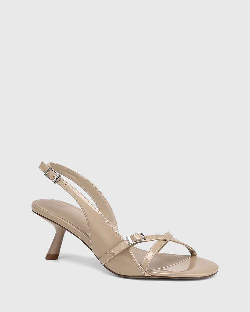 Inez Misty Grey Patent Leather Slingback - Image 2