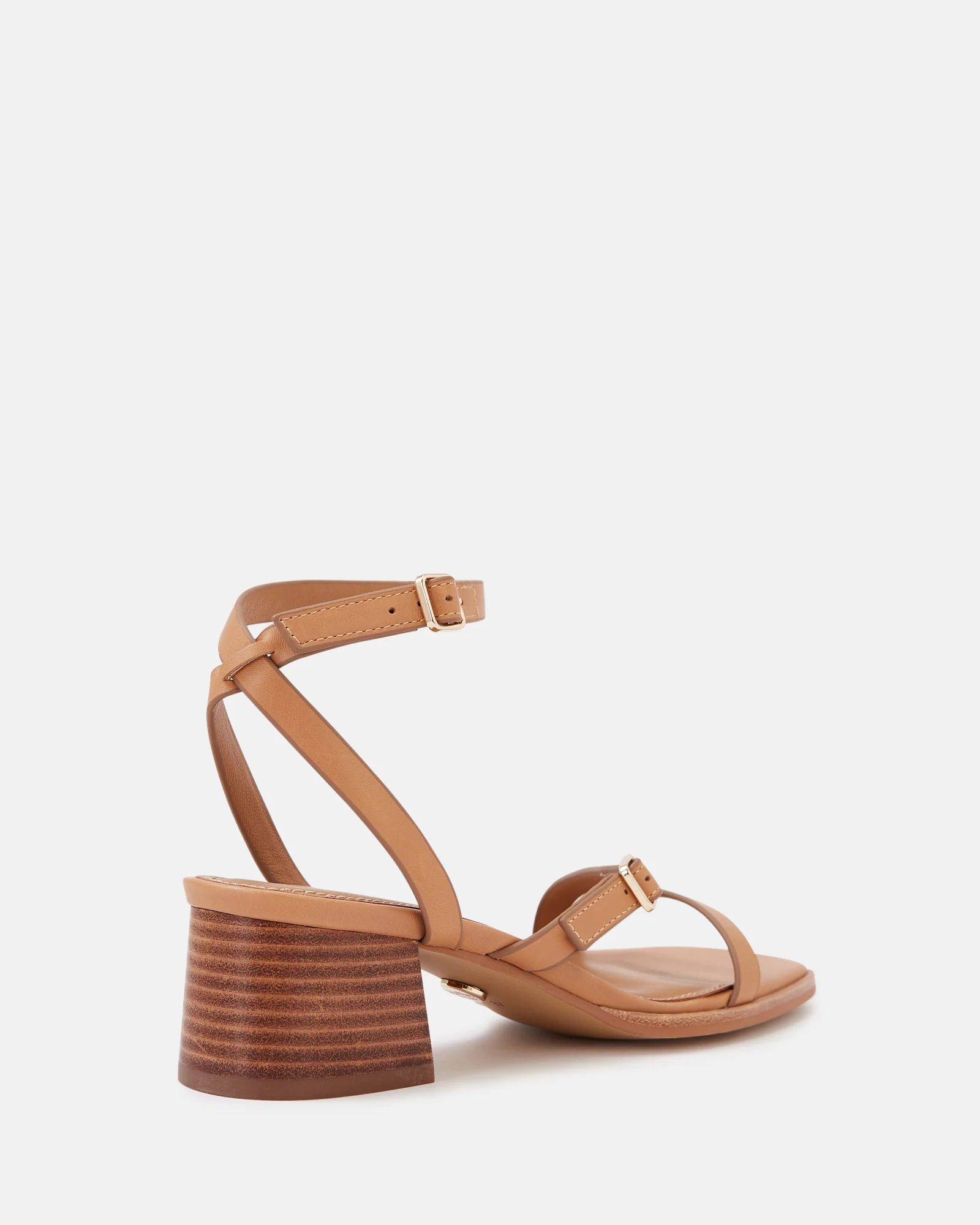 Izzi Dark Sand Leather Block Heel - Image 4