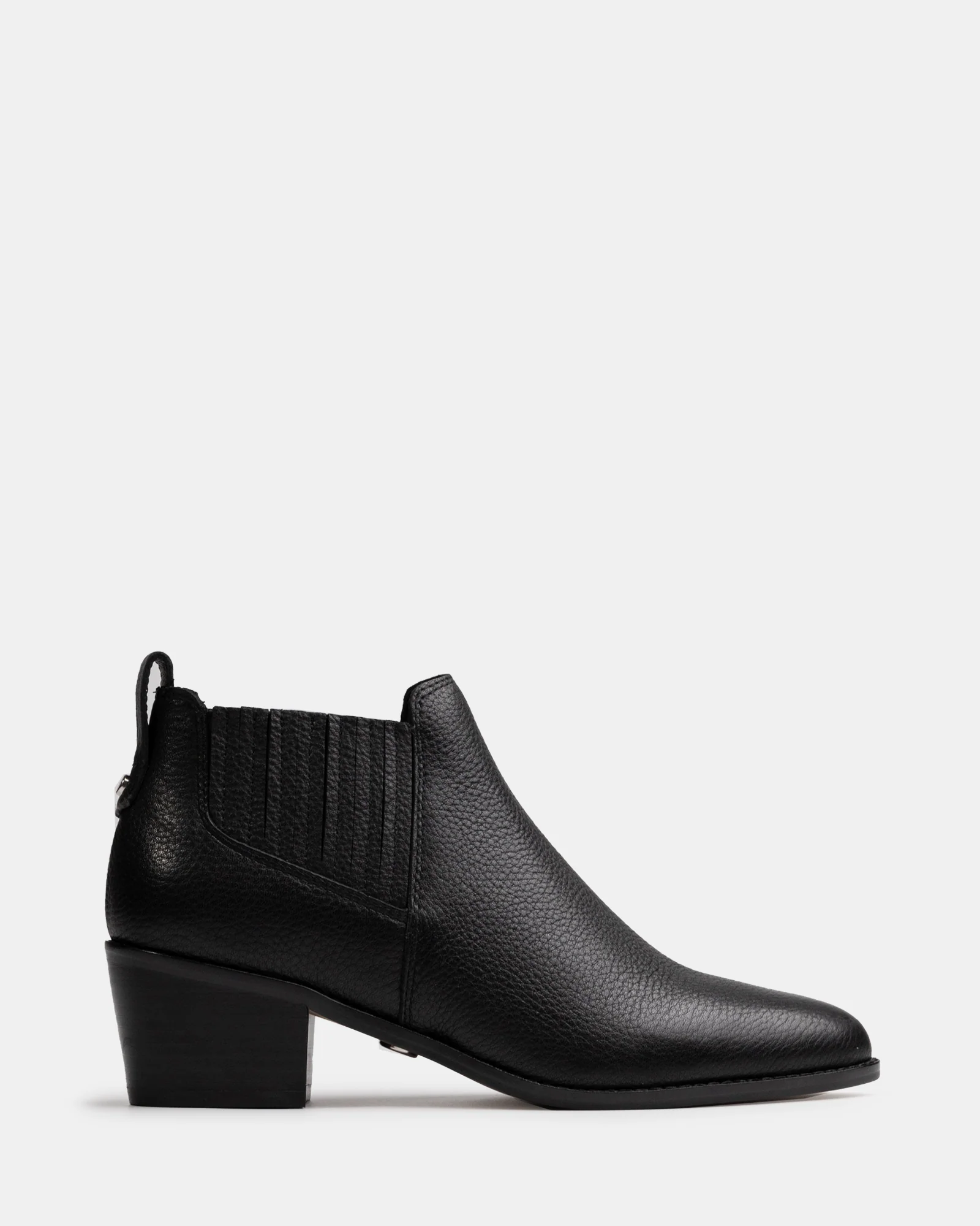 Jassie Black Leather Ankle Boot