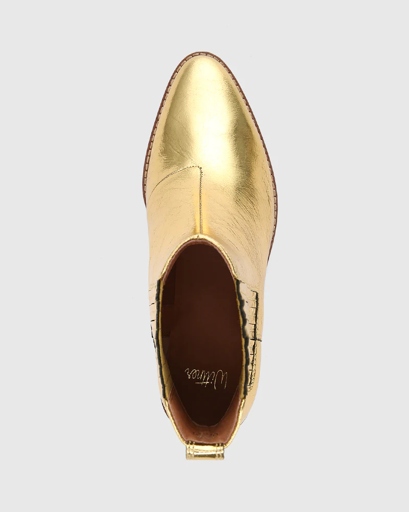 Jiamy Gold Crease Metallic Leather Ankle Boot - Image 5