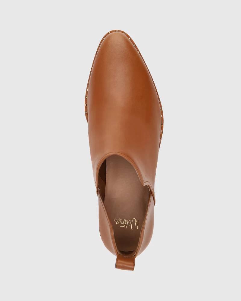 Jiya Havana Tan Leather Ankle Boot - Image 5