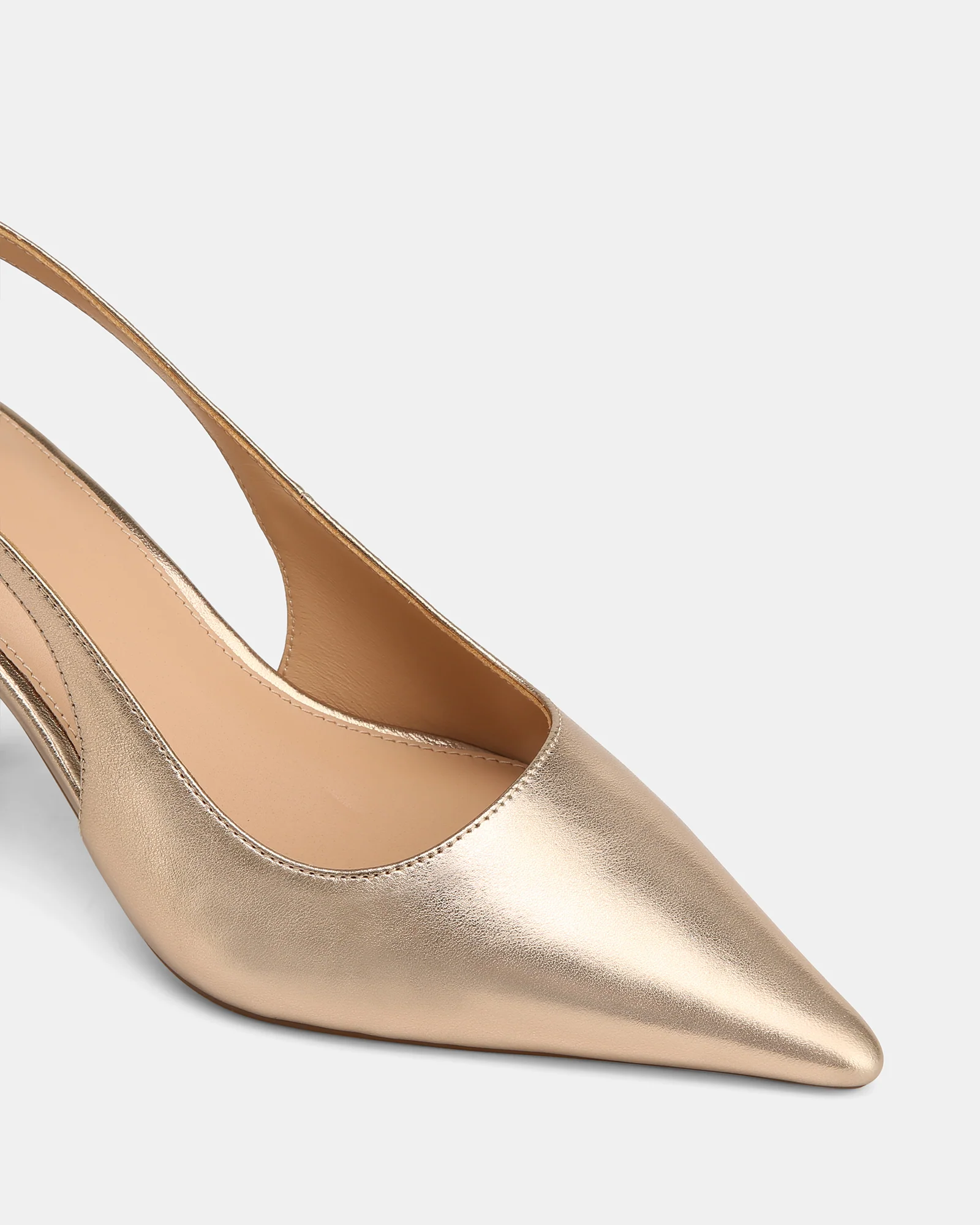 Leia Champagne Metallic Leather Slingback - Image 3