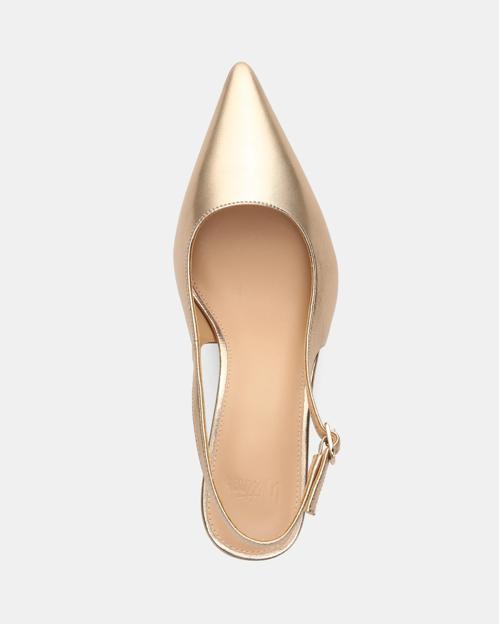 Leia Champagne Metallic Leather Slingback - Image 5