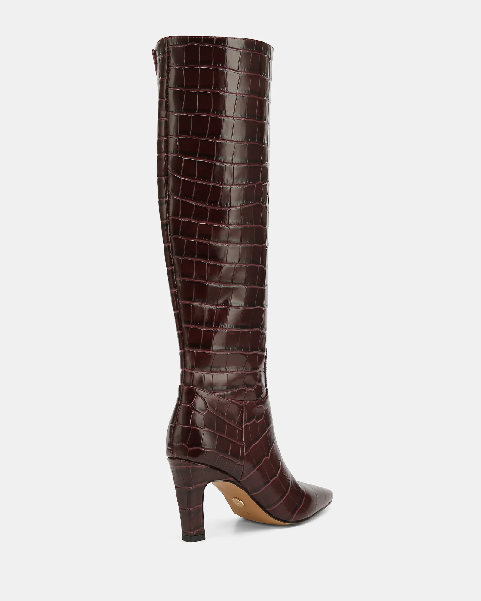 Louella Raisin Croc Embossed Leather Knee High Boot - Image 5
