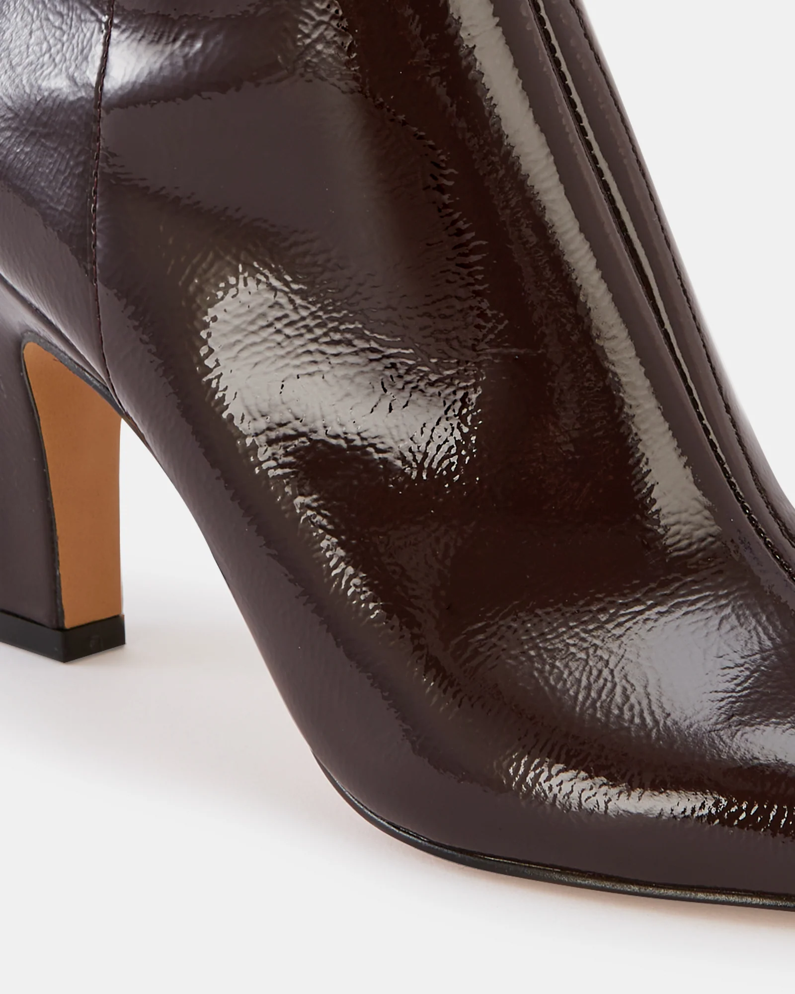 Loz Plum Crinkle Patent Leather Ankle Boot - Image 4