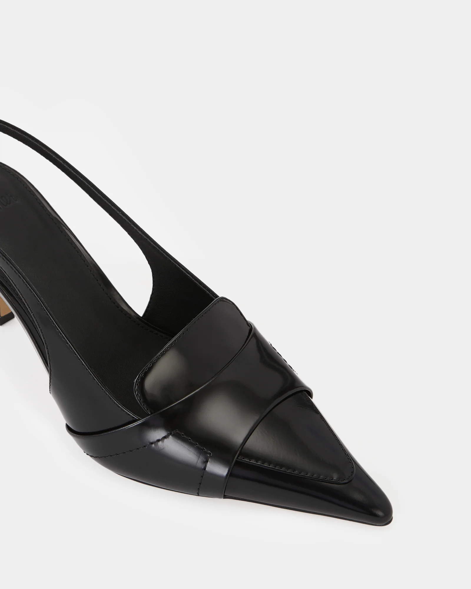 Luna Black Leather Slingback - Image 3