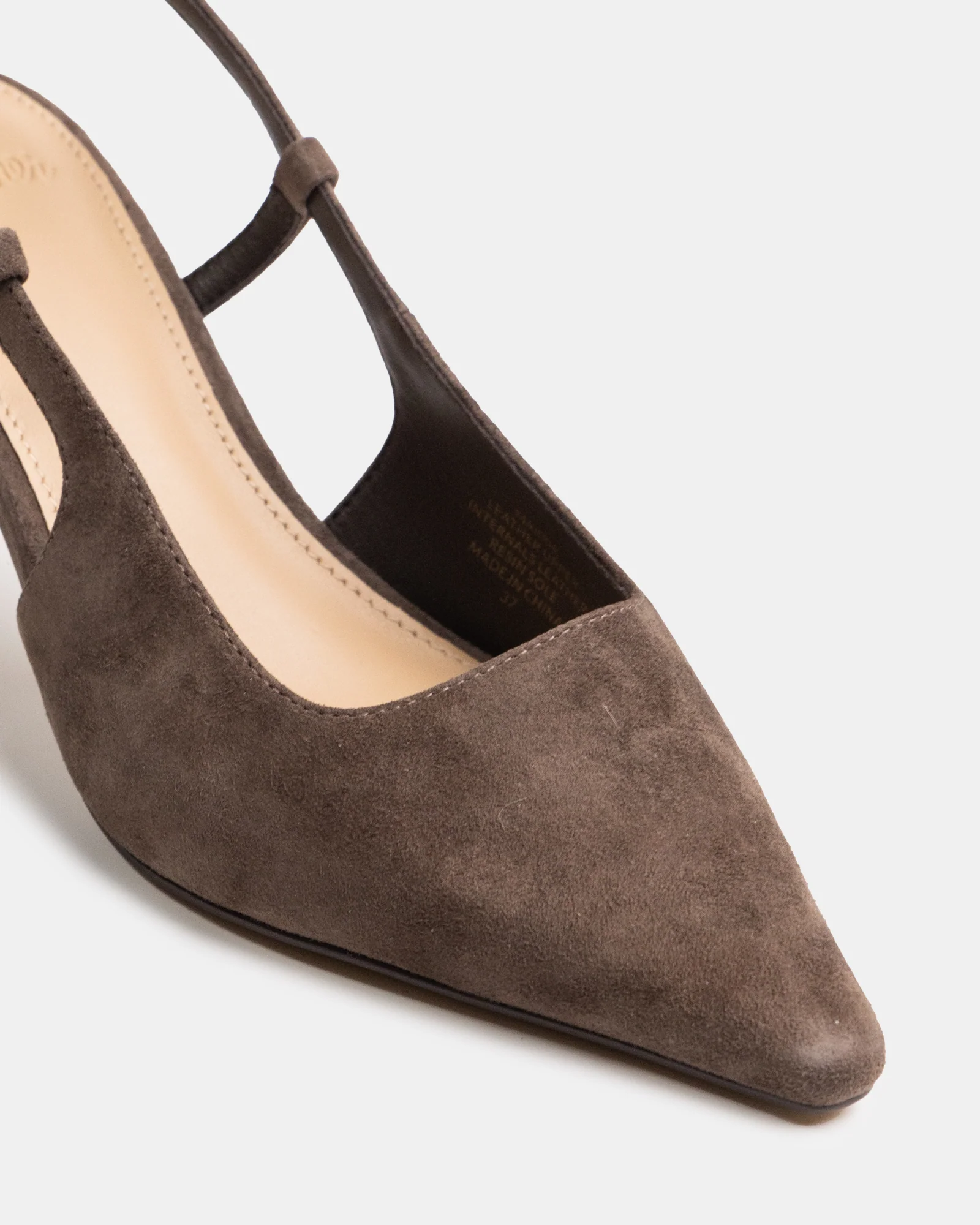 Marrie Mocha Brown Suede Leather Slingback - Image 3