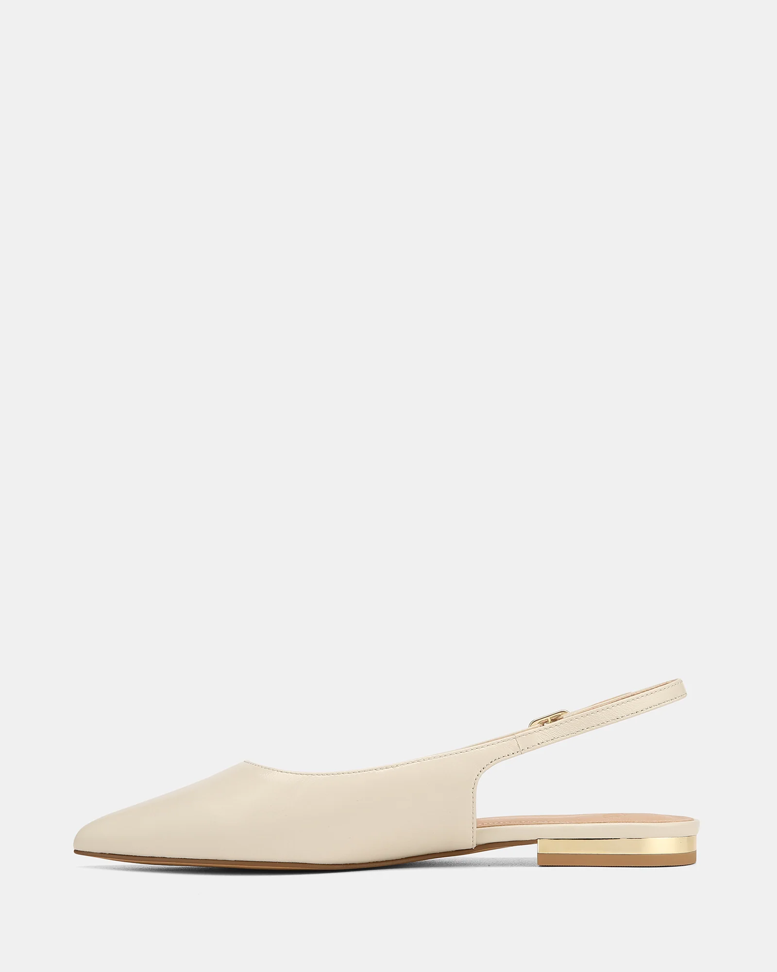 Mary Ivory Hi Shine Leather Flat Slingbacks - Image 5