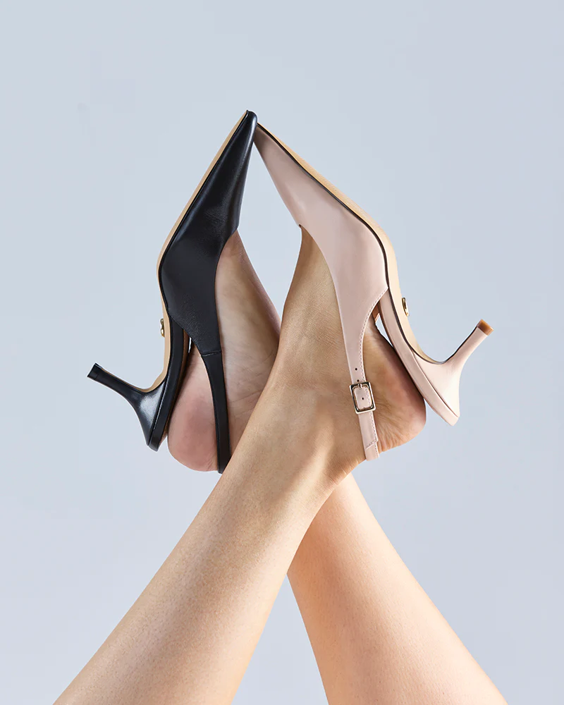Mella Black Leather Slingback - Image 7