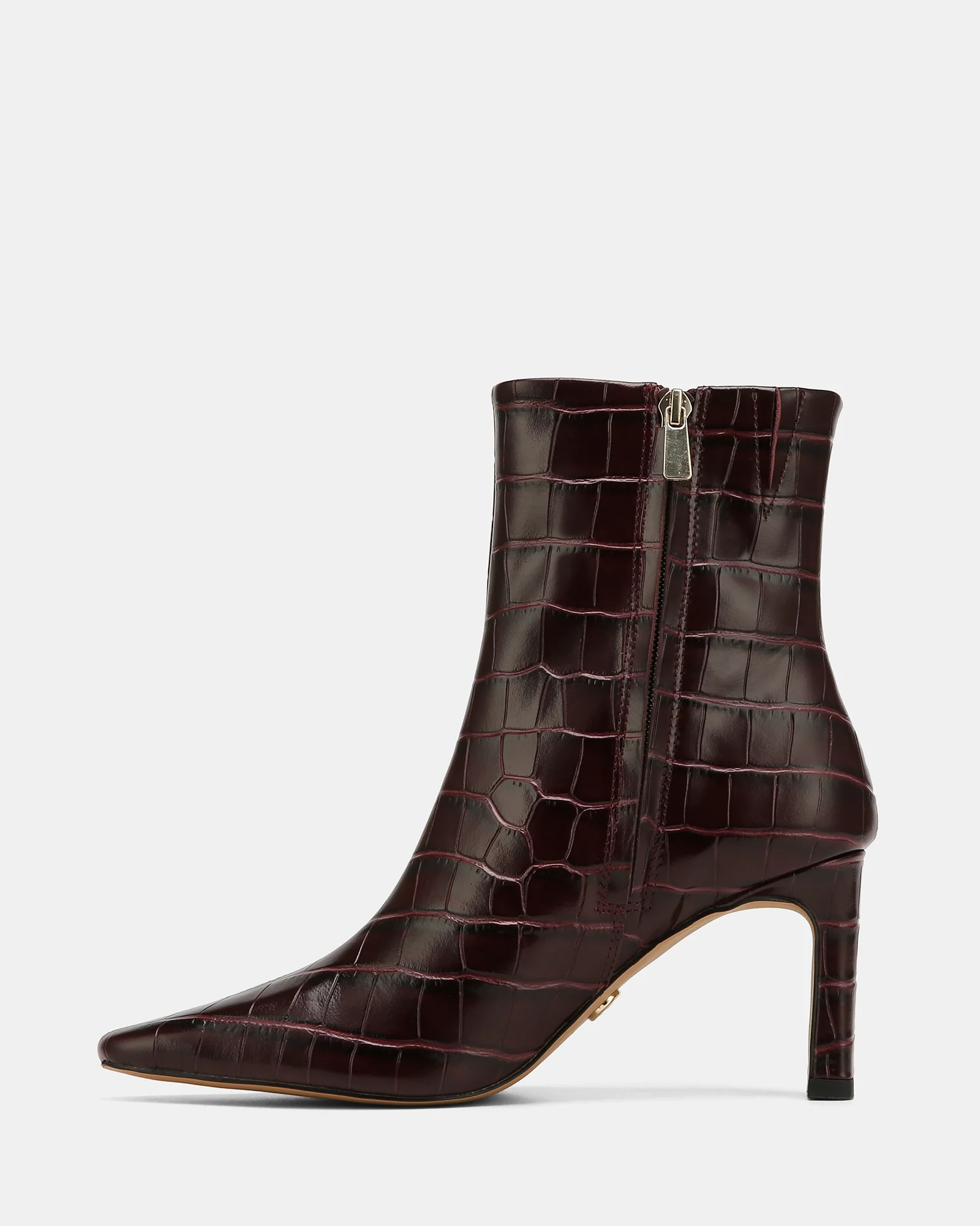 Nina Raisin Croc Embossed Leather Ankle Boot - Image 6