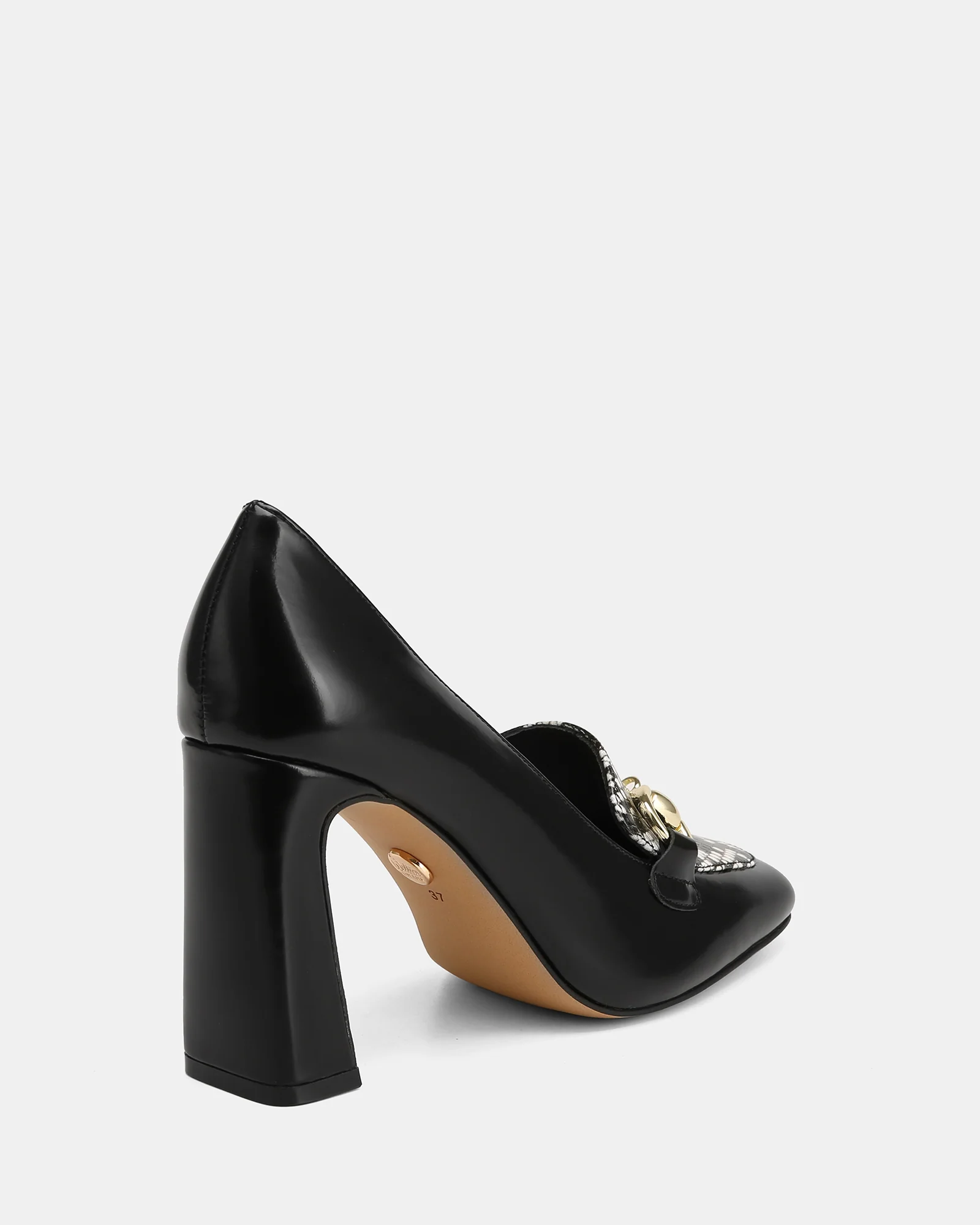 Pence Black Snake Print Leather Pump - Image 4