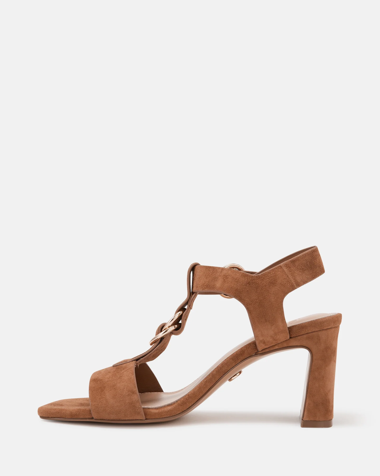 Posy Burnt Almond Suede Leather Slim Heel - Image 6