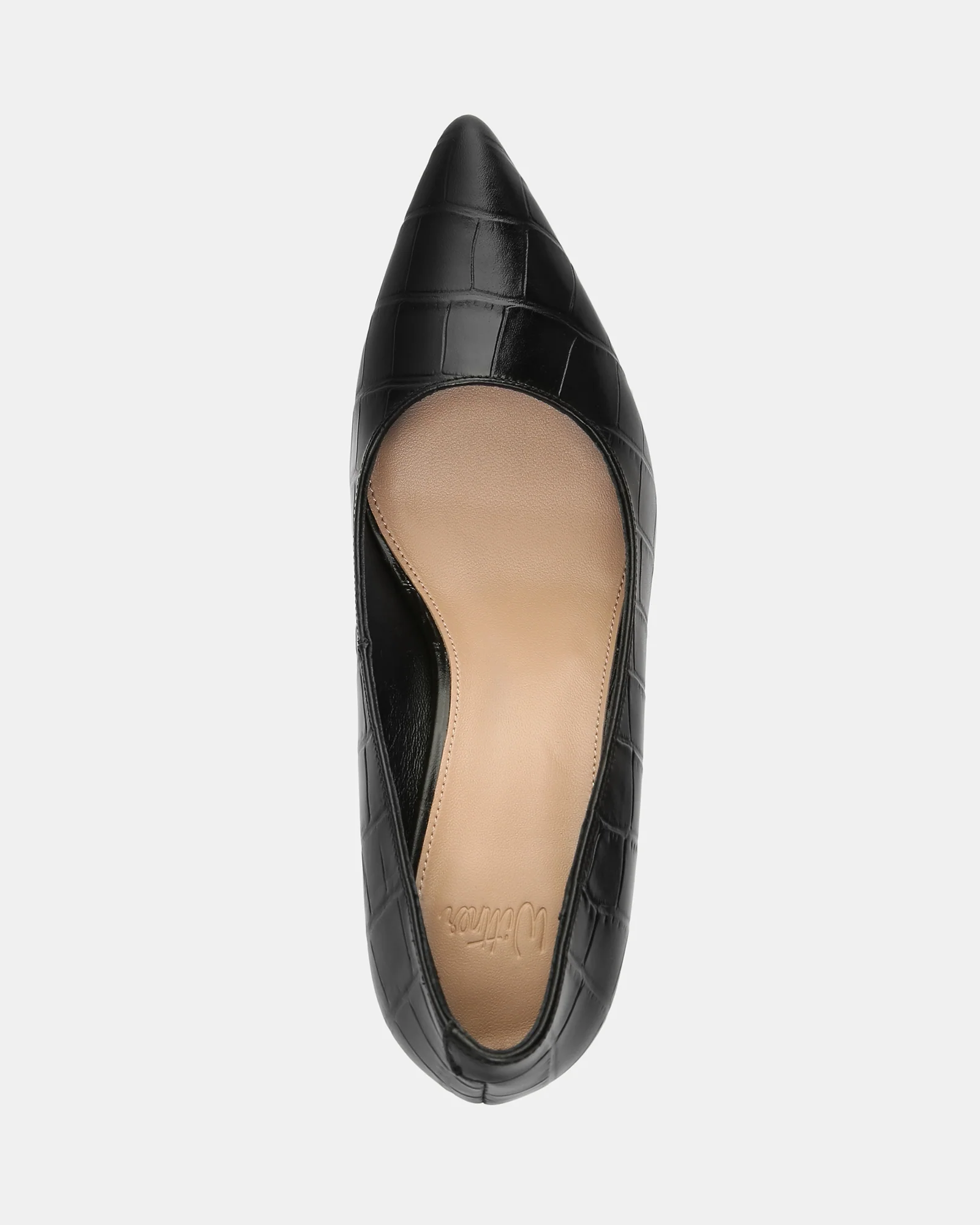 Ravyn Black Croc Embossed Leather Pump - Image 5