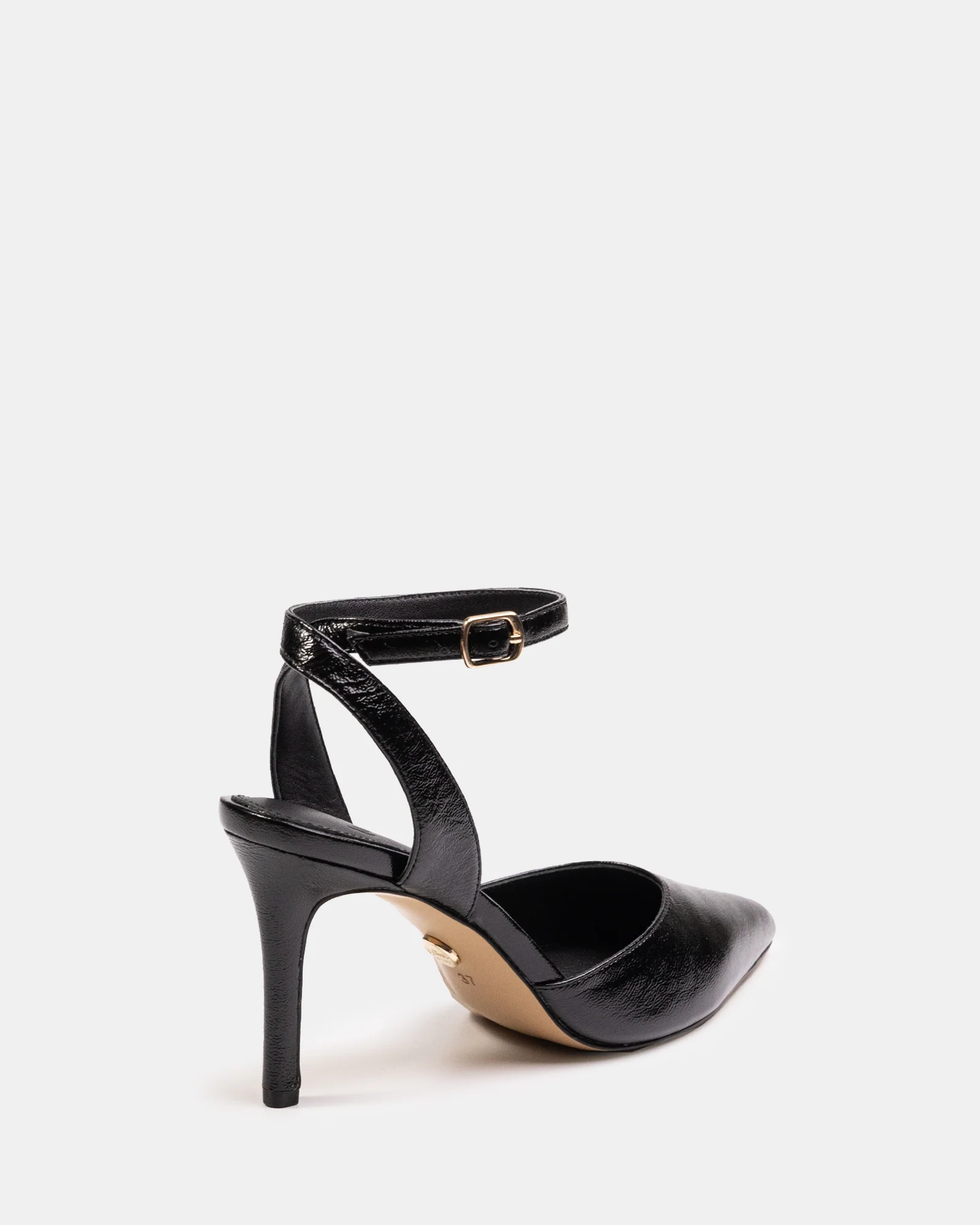 Reva Black Leather Stiletto Heel - Image 4