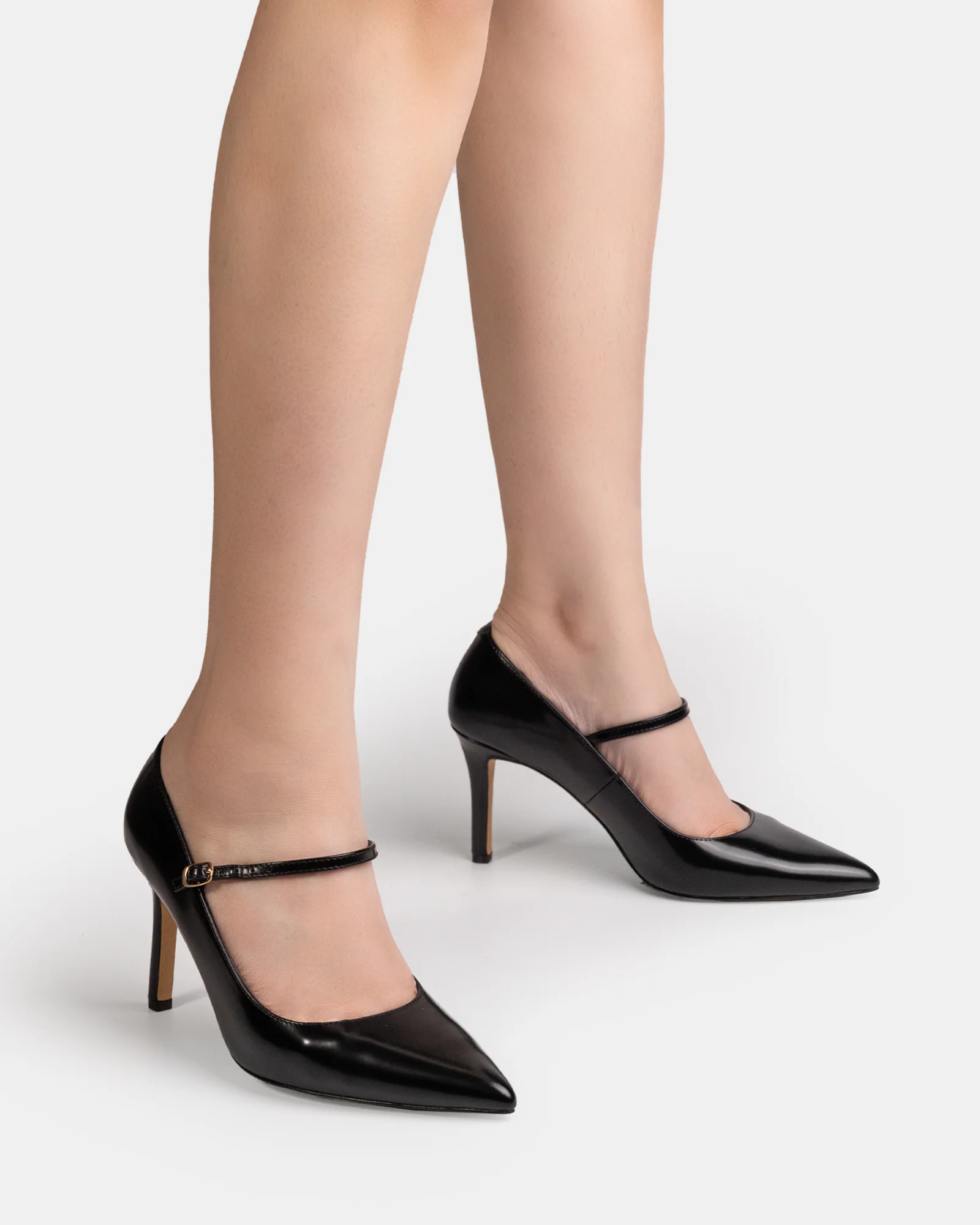 Ryver Black Leather Pump - Image 7
