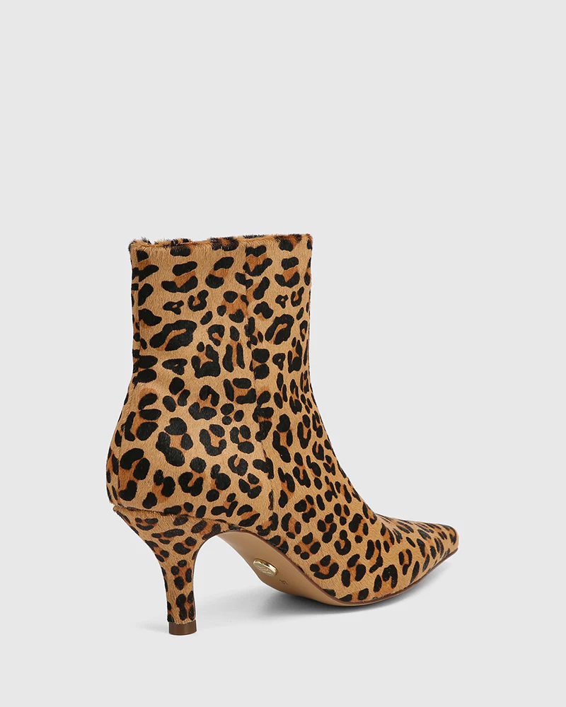 Tadita Sand Leopard Print Hair On Leather Ankle Boot - Image 4