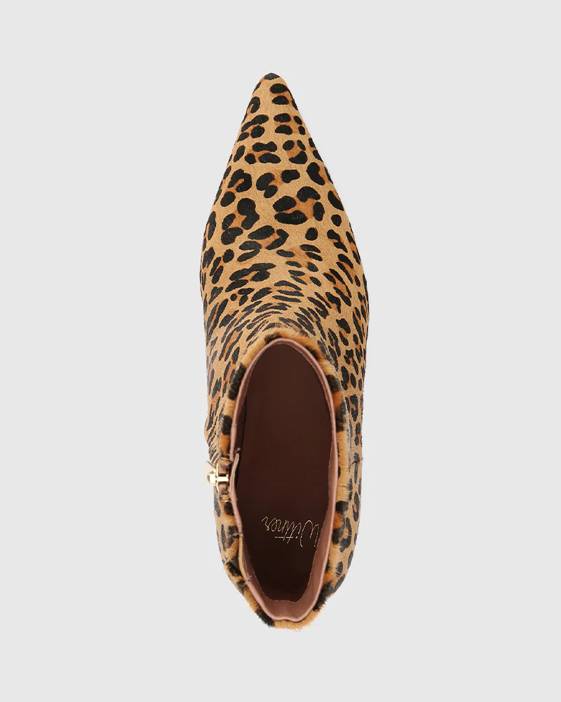 Tadita Sand Leopard Print Hair On Leather Ankle Boot - Image 5