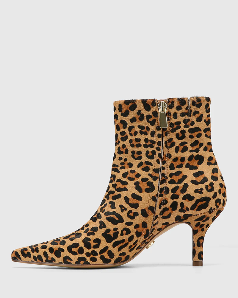 Tadita Sand Leopard Print Hair On Leather Ankle Boot - Image 6