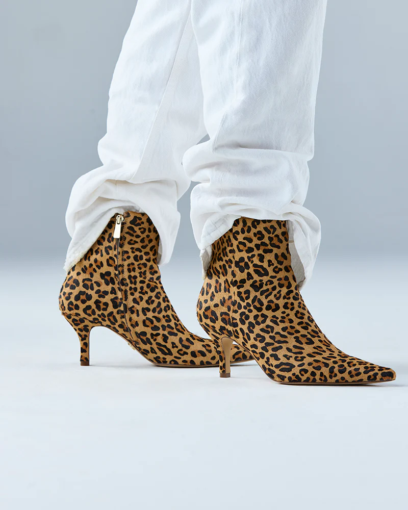 Tadita Sand Leopard Print Hair On Leather Ankle Boot - Image 7