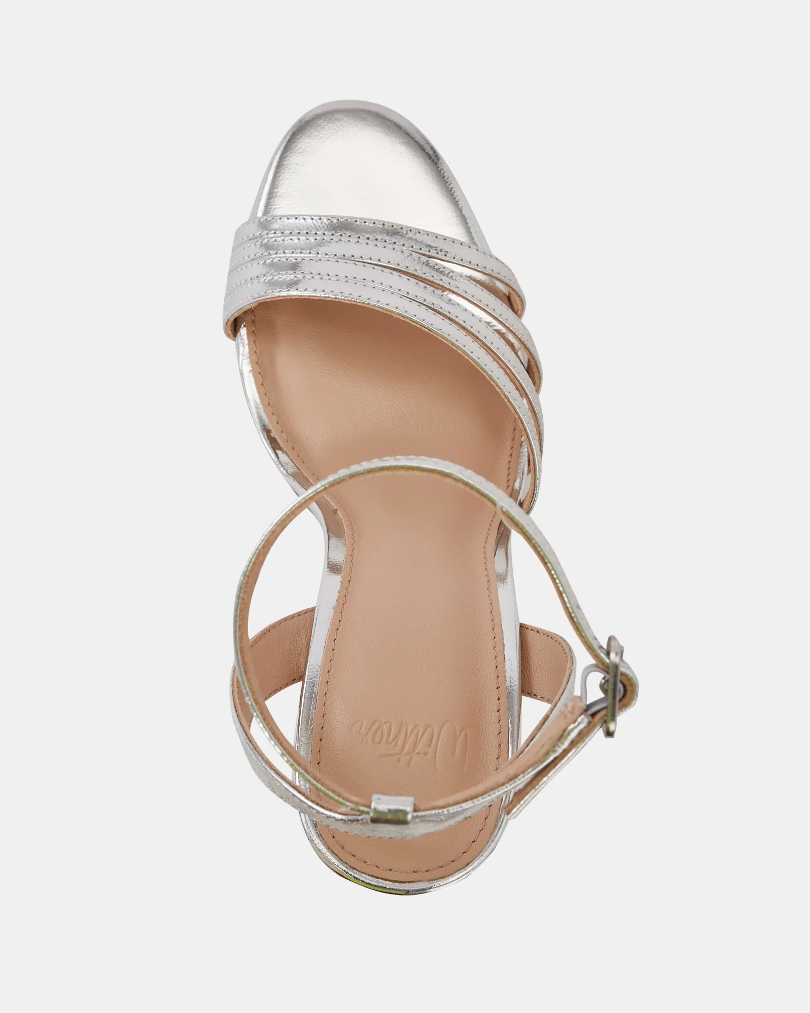 Tate Dark Silver Metallic Leather Strappy Heel - Image 5